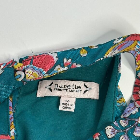 NWT Nanette Lepore Deep Lake Floral Yin Shadow Halter Maxi Dress Womens Size 14 - Picture 9 of 12